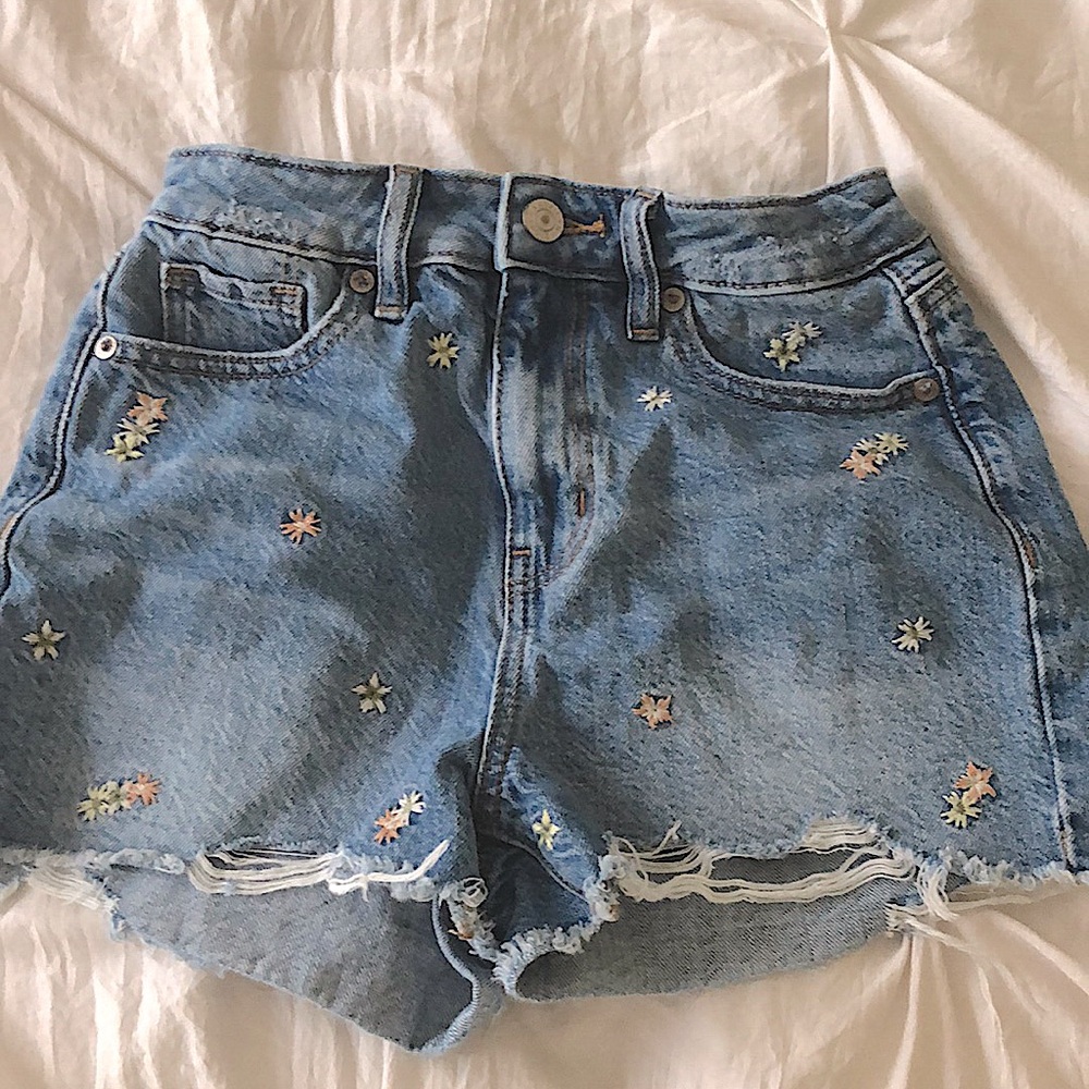 American Eagle Floral Jean Shorts